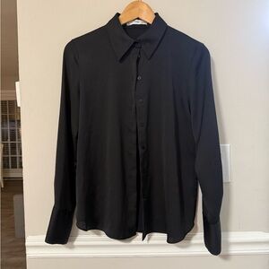Mango Elegant Black Button-Up Blouse